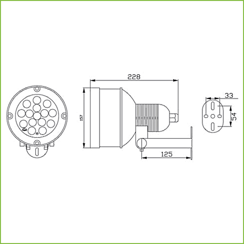 Foco Infrarrojo 120m 60º 15 Super Leds 850nm IP66