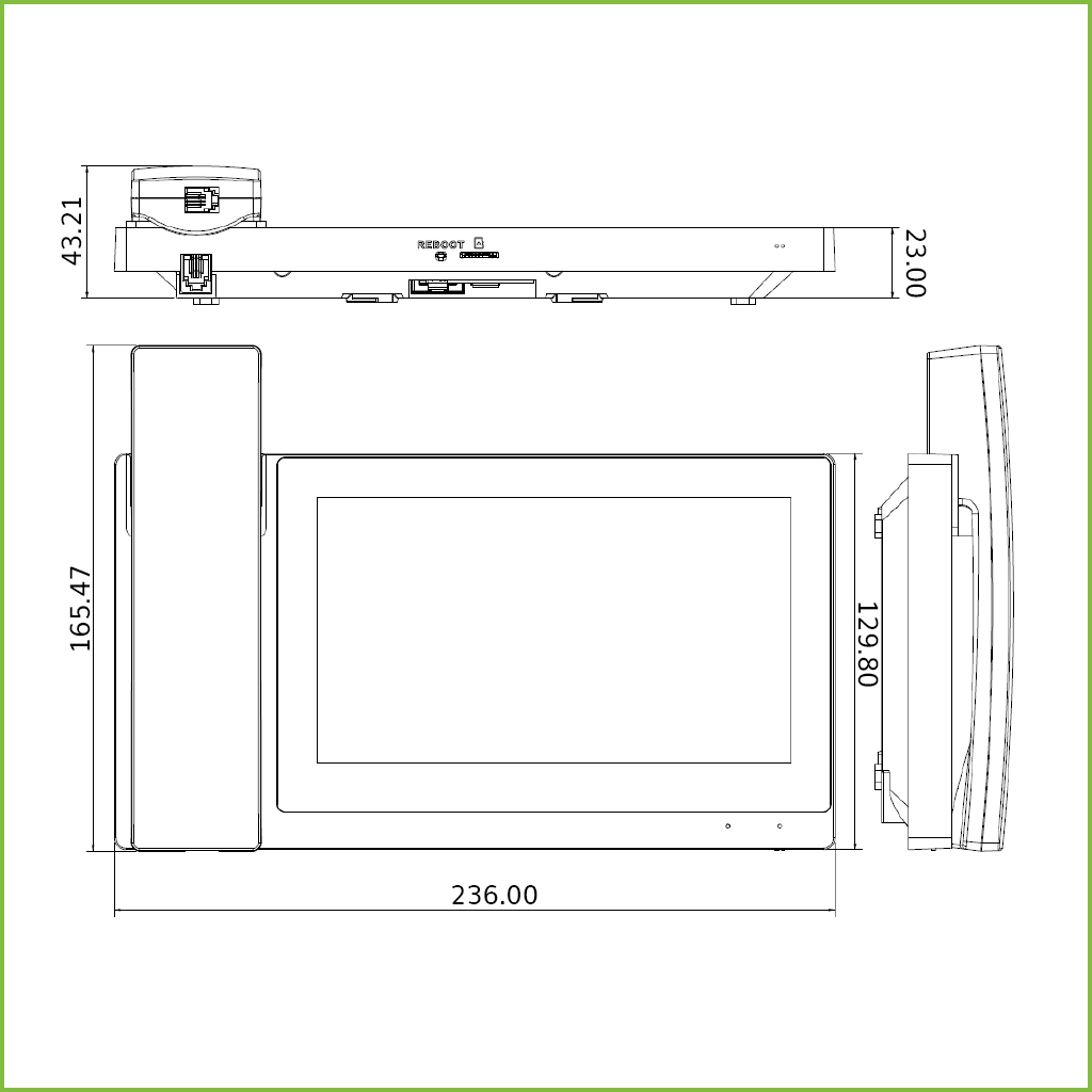 Monitor Interior 7" de Superficie para Videoportero IP Pantalla Táctil PoE SD 6E 1S Alarma Blanco