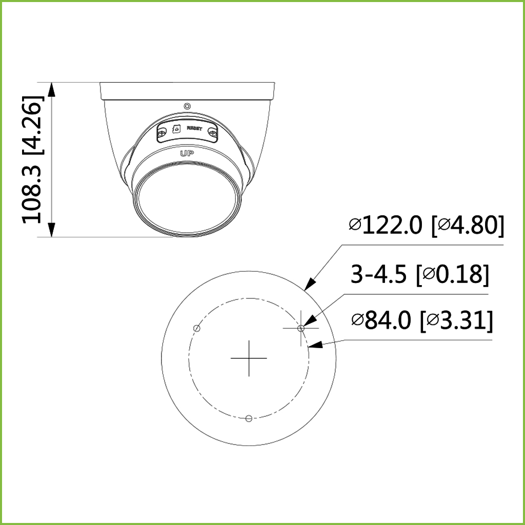 Domo IP H265 AI 4M WDR140dB Starlight+ IR40m 2.7-12VFM IP67 PoE MIC