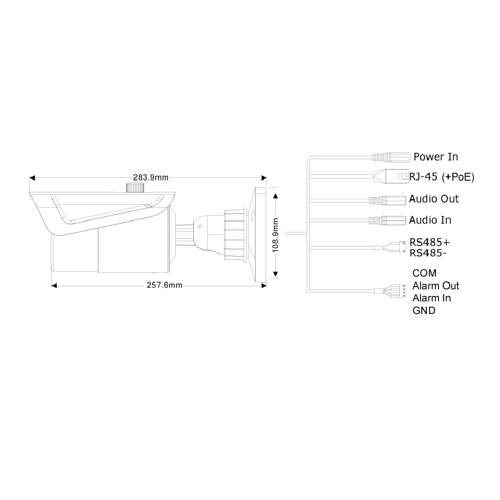 Camera-H.265 Eye-Sight Series, Bullet, IR 40M (48 LED), lente motorizada de 3-11mm 8MP con PoE