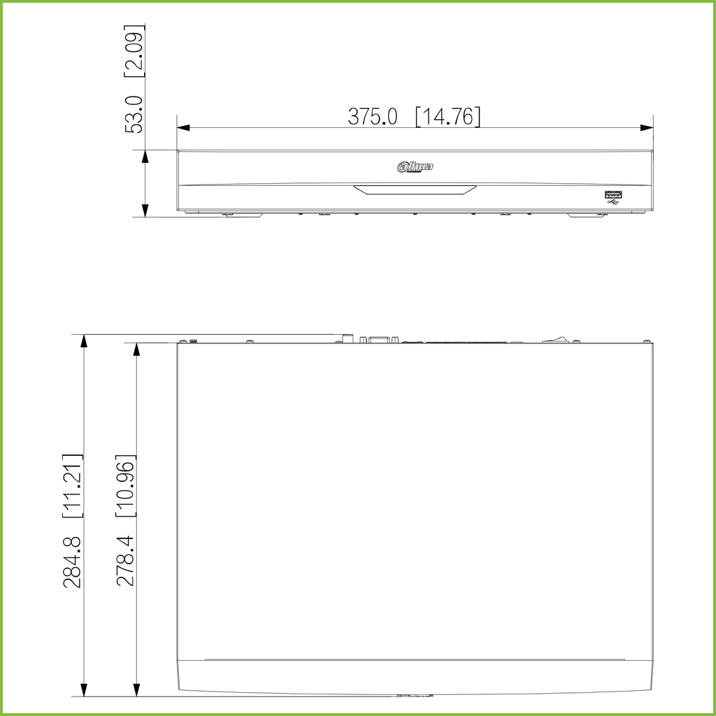 NVR 8ch 200Mbps H265 HDMI 8PoE 2HDD AI