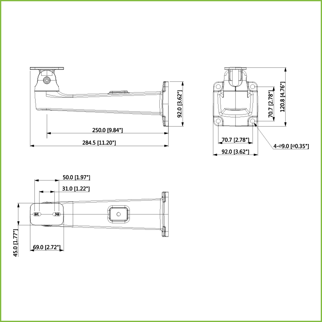 Soporte pared pasa-cable para IPC-HFS7xxx color gris