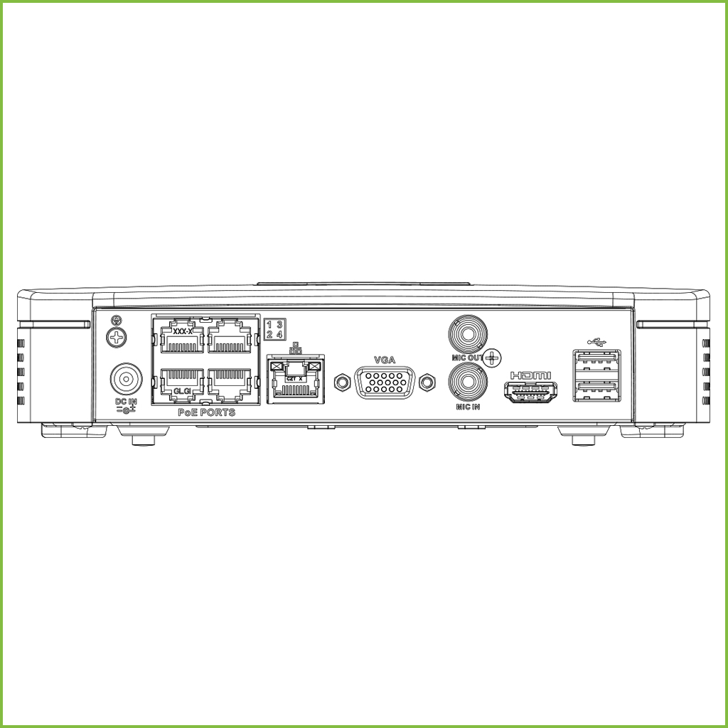 NVR 8ch 80Mbps 4K H265 HDMI 4PoE 1HDD