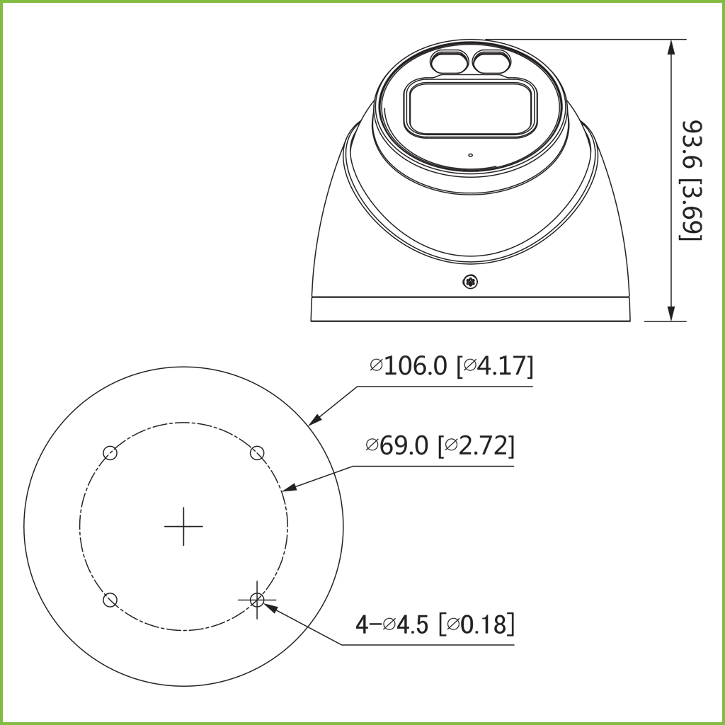 Domo HDCVI 4EN1 2M 1080P FULL COLOR WDR Starlight LED40m 2.8mm IP67 MIC