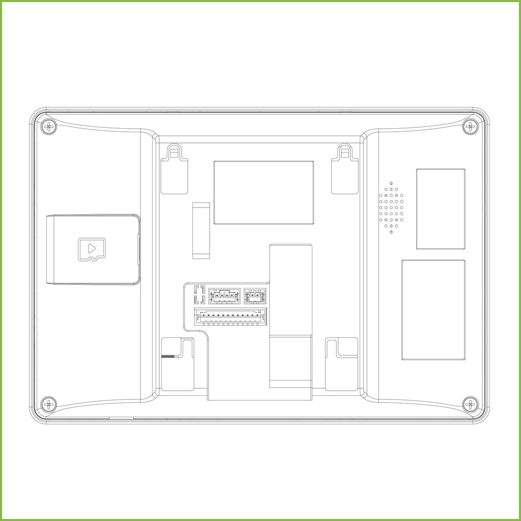 Monitor Interior 7" de Superficie para Videoportero IP Pantalla Táctil PoE SD 6E 1S Alarma Negro