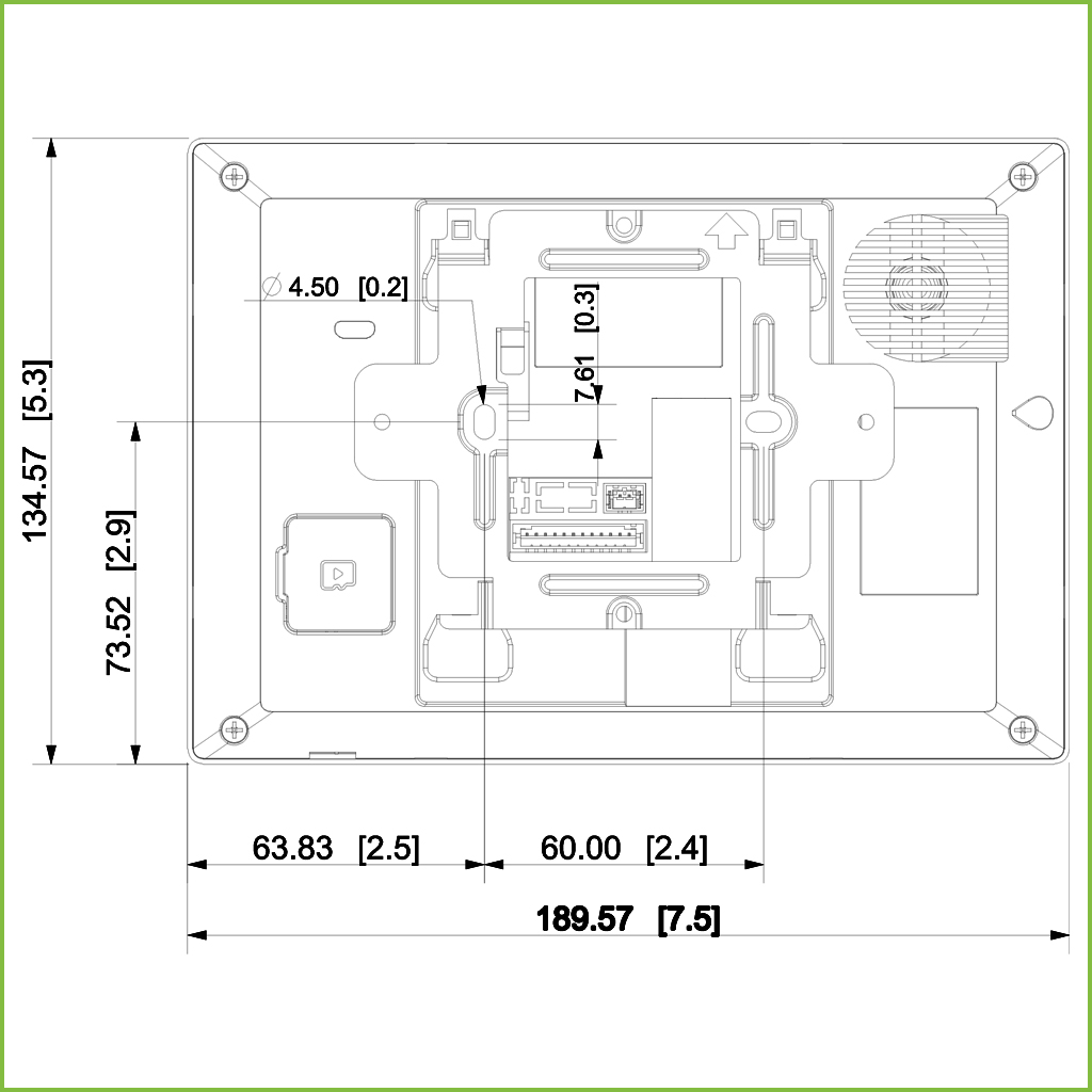 Monitor Android Interior 7" de Superficie para Videoportero IP WIFI Pantalla Táctil PoE SD 8E/1S Alarma Negro