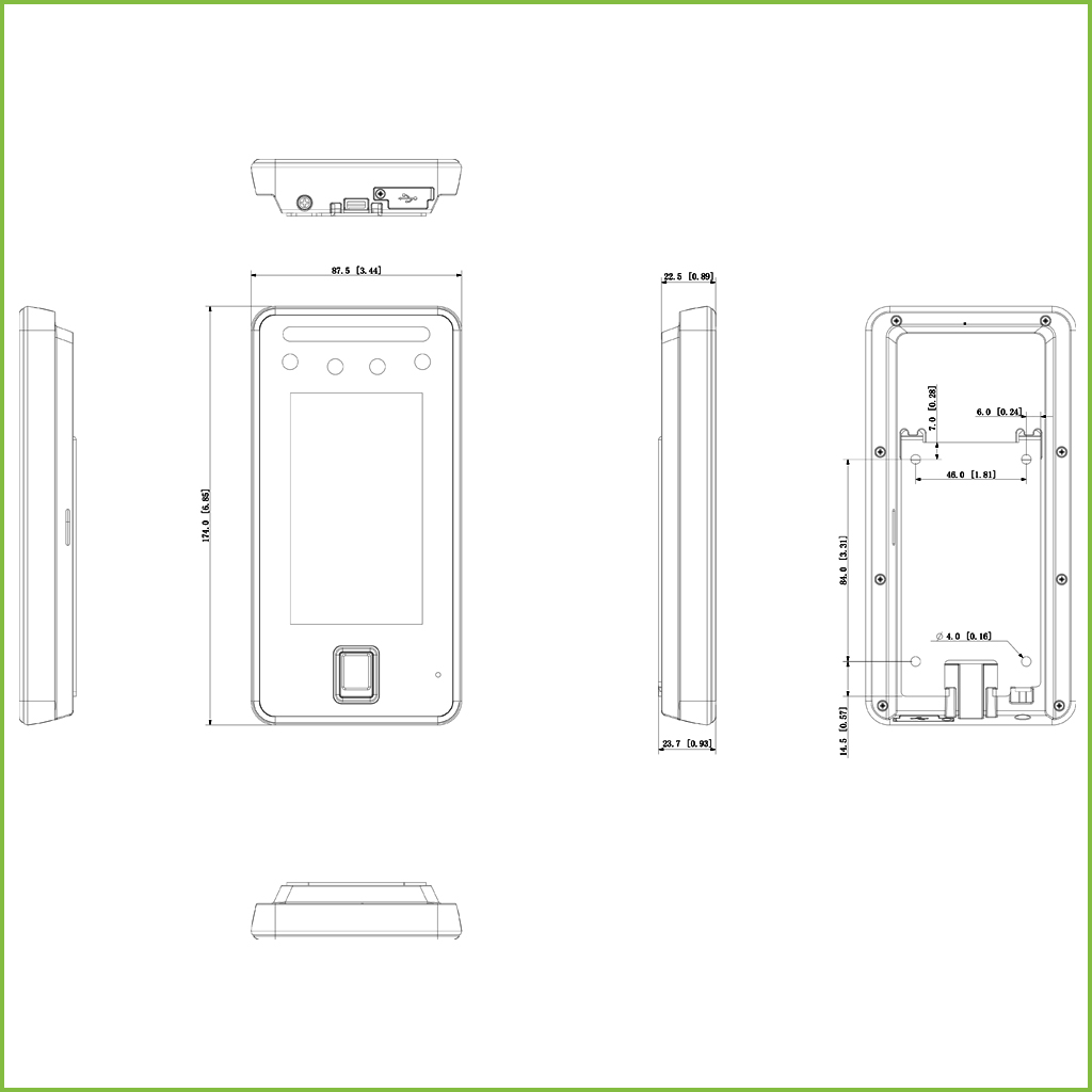 Lector Autónomo LCD 4.3" táctil de Reconocimiento Facial+PIN+Tarjeta+Huella