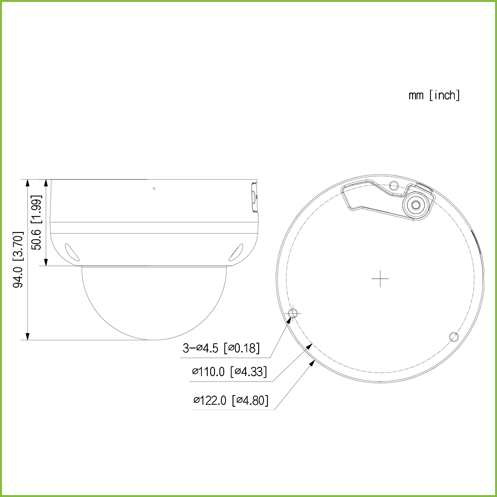 Domo IP H265 4M FULL COLOR WDR 140dB Starlight LED30m 2.8mm IK10 IP67 ePoE AUDIO MIC AI