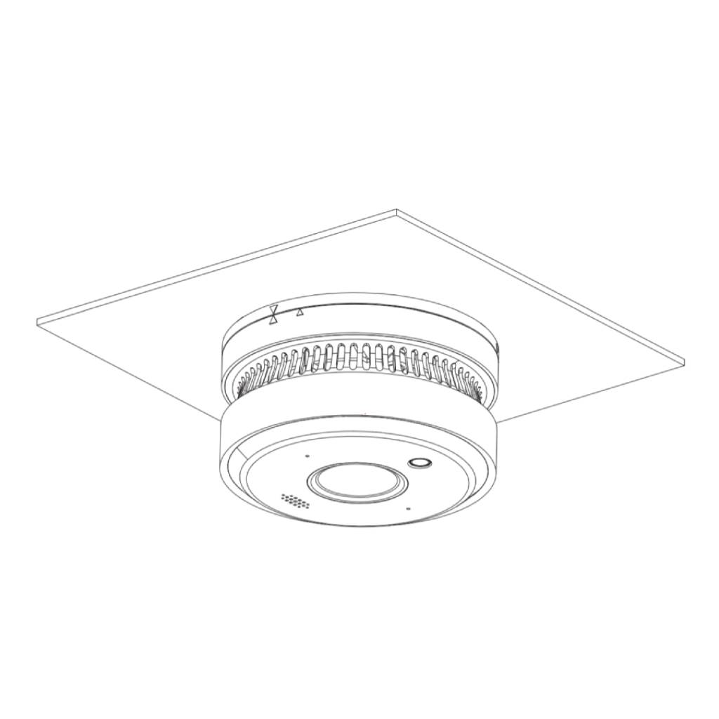 Cámara circular IP 5M DN WDR90dB 3DNR IR20m 2.0mm AUDIO MIC E/S con detección de humo e incendio AI