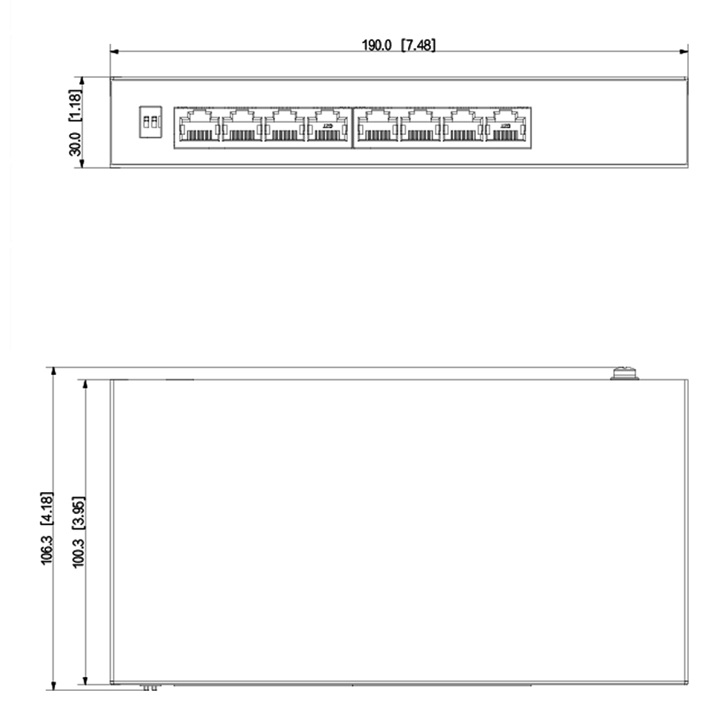 Switch PoE 2.0 8 puertos Gigabit 96W Layer2