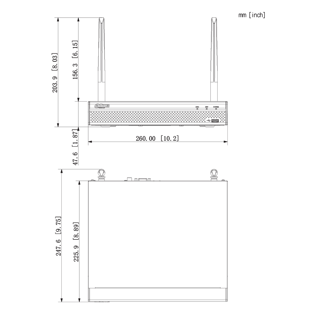 NVR 8ch 40Mbps H265 HDMI 1HDD WiFi Antena Dual