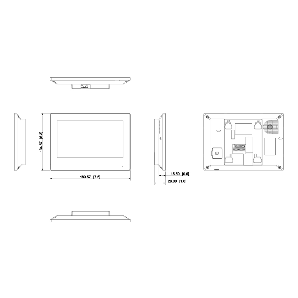 Monitor Interior 7" de Superficie para Videoportero IP WiFi PoE 6E 1S Alarma Negro