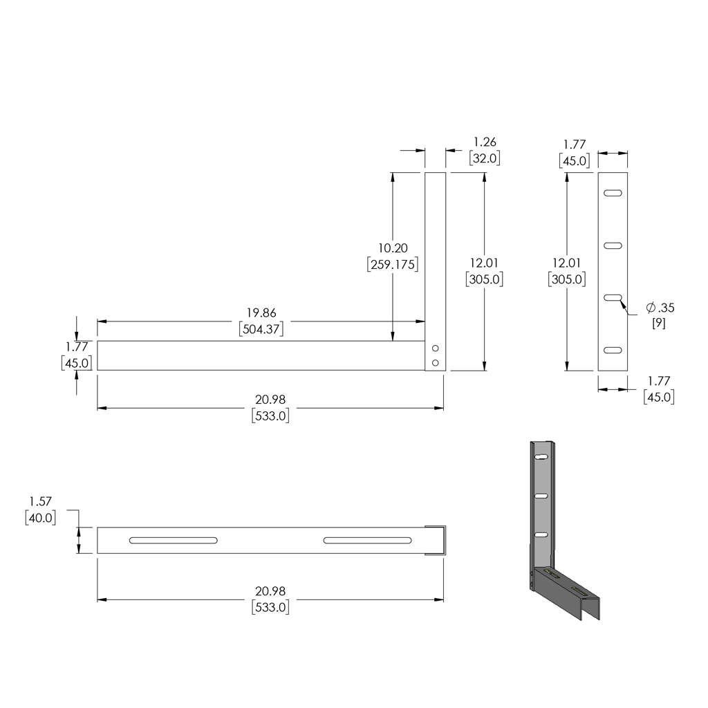 Soportes tipo Escuadra para instalación horizontal de DVRLOCKBOX