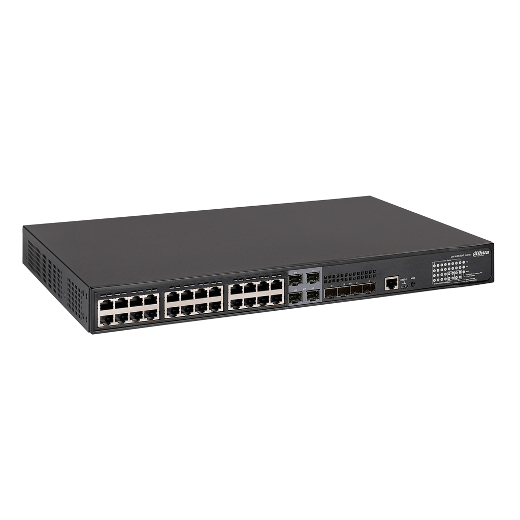 Switch PoE 24 puertos Gigabit + 4 Combo Gigabit SFP/SFP+ 10Gbps 370W Manejable Layer3