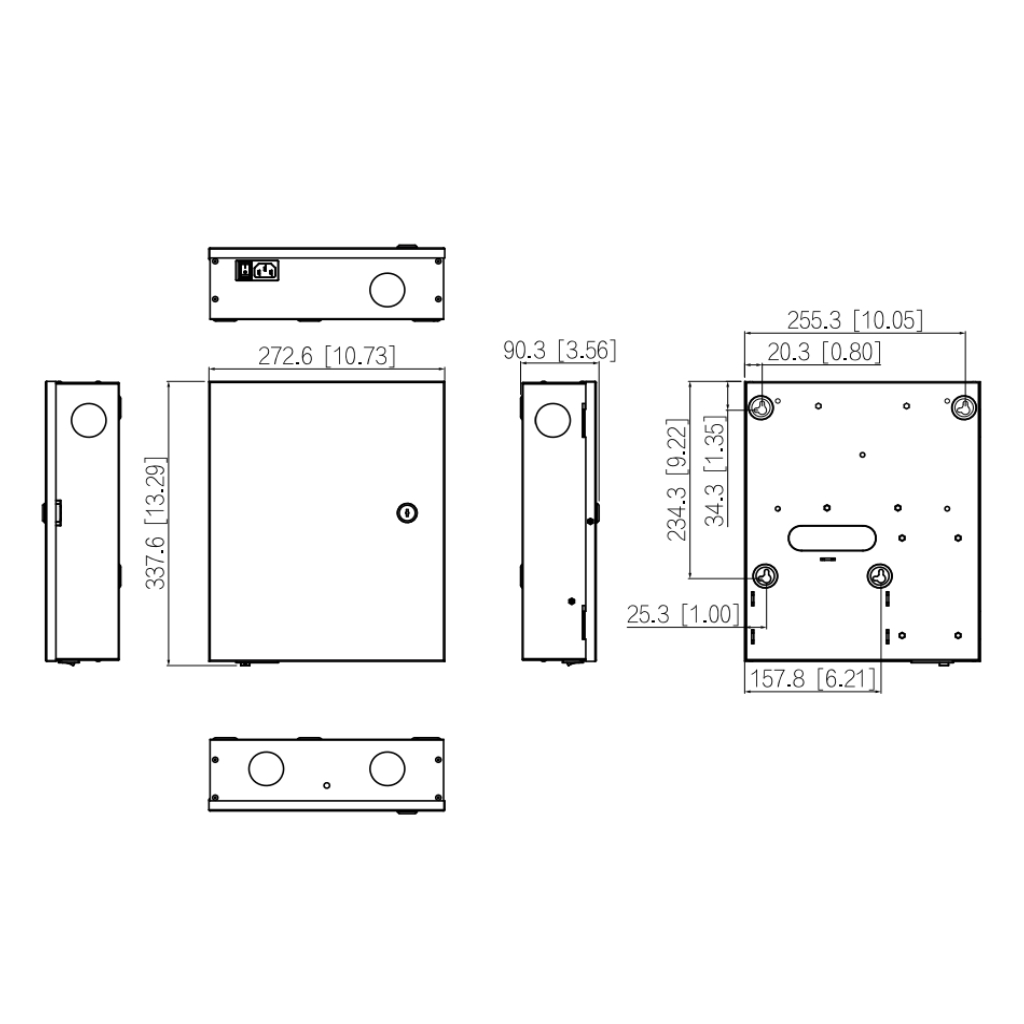 Controladora 2 Puertas / 1 Dirección en Caja Metálica IP Wiegand RS-485