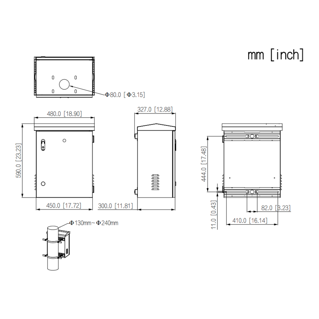 Caja de distribución de alimentación IP54 exterior anti-robo