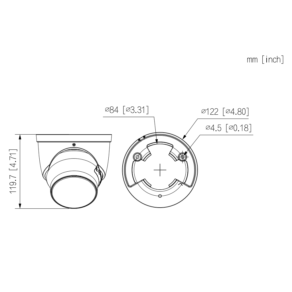 Domo IP H265 8M FULL COLOR 2.0 WDR 140dB Starlight IR60m/2LED 2.8mm IP67 ePoE AUDIO MIC E/S AI