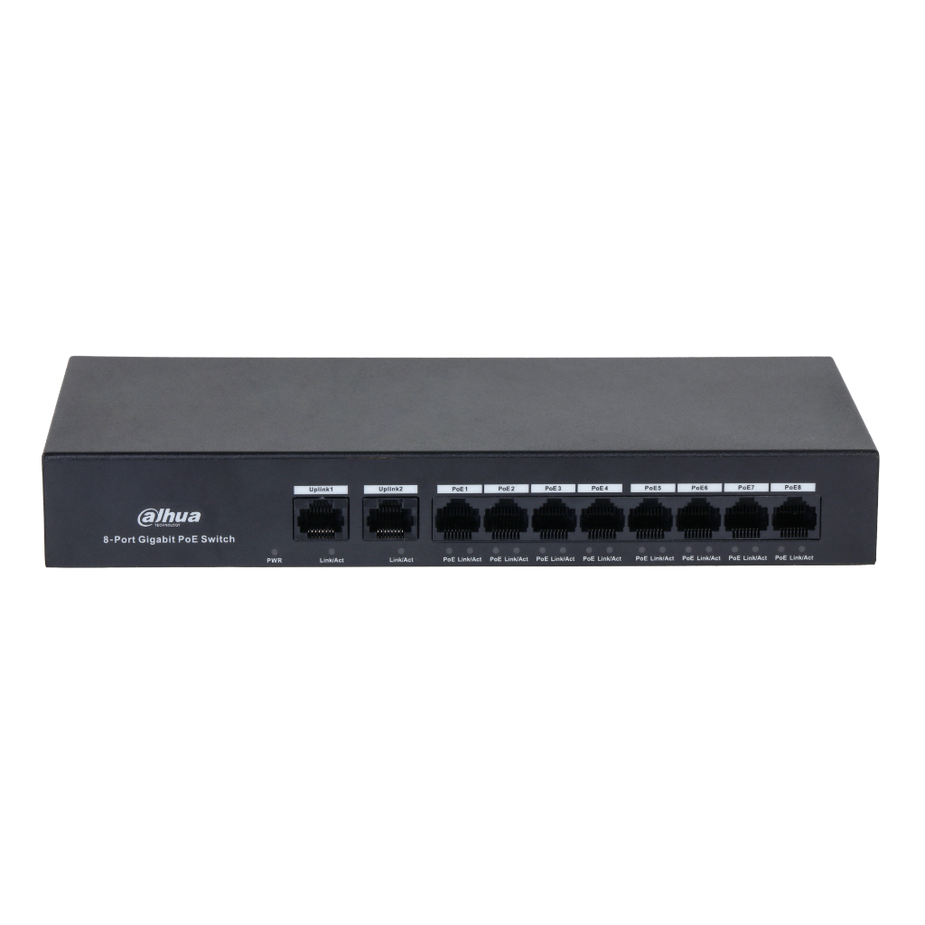 Switch PoE 8 puertos Gigabit + 2RJ45 Uplink Gigabit 65W Layer2