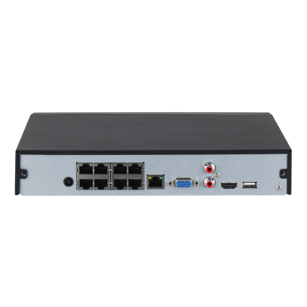 NVR 8ch 144Mbps H265 HDMI 8PoE 1HDD AI