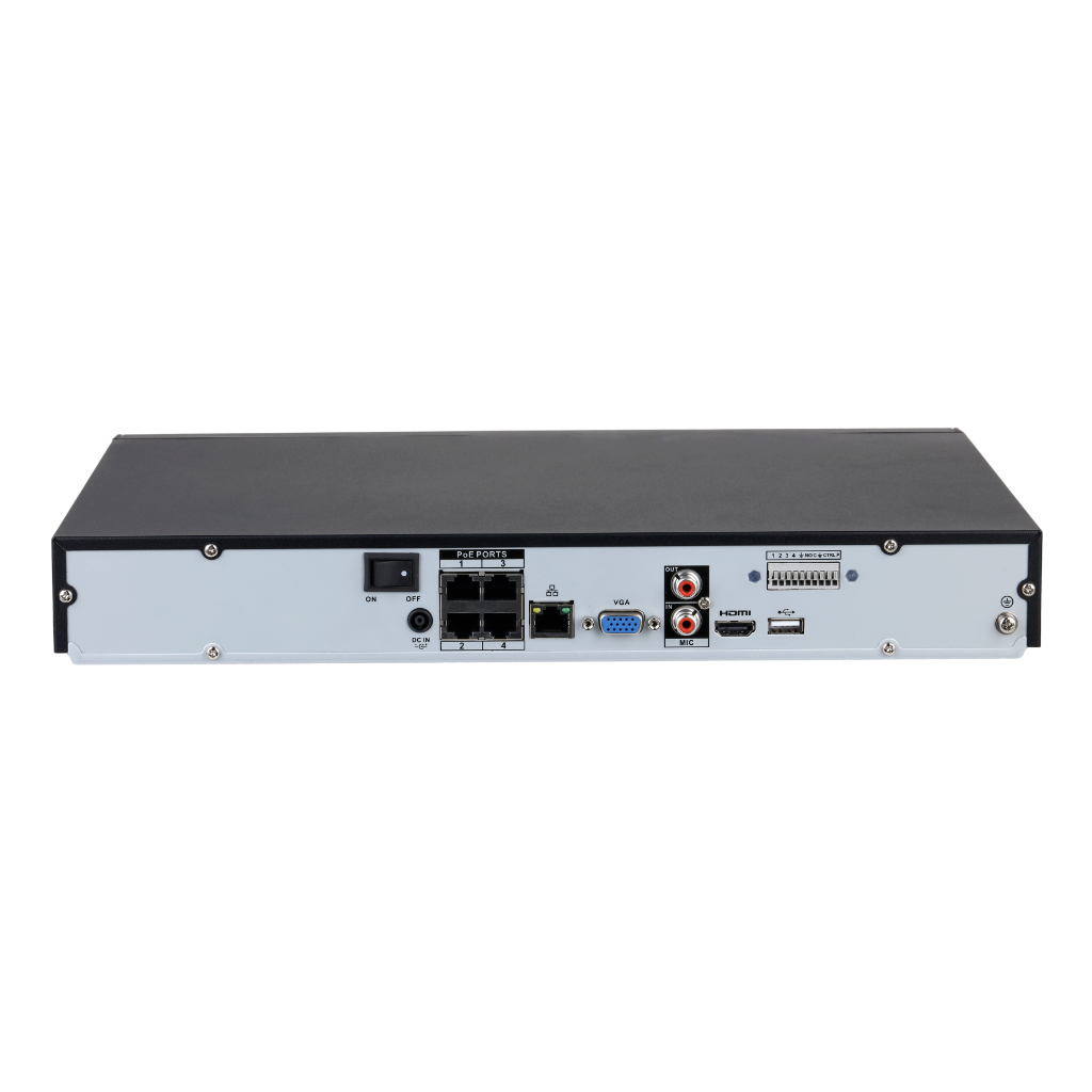 NVR 4ch 80Mbps 4K H265 HDMI 4PoE 2HDD E/S AI