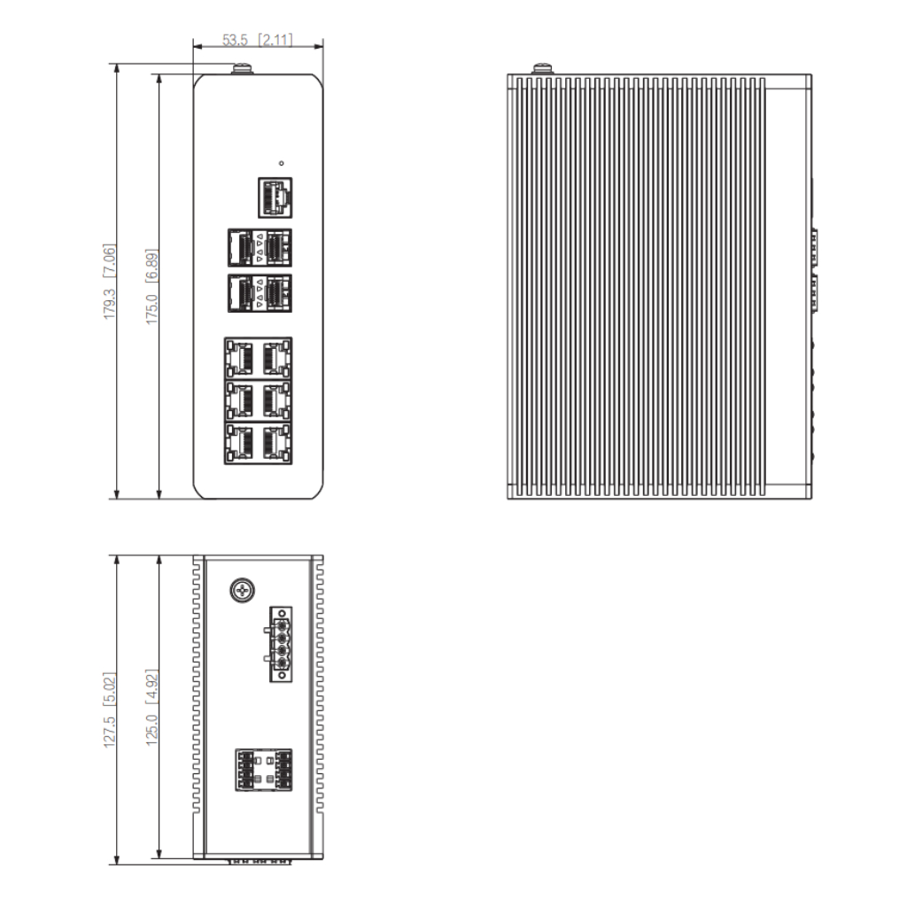 Switch PoE 2.0 Industrial 6 puertos Gigabit +4SFP Uplink Gigabit 120W Manejable Layer2