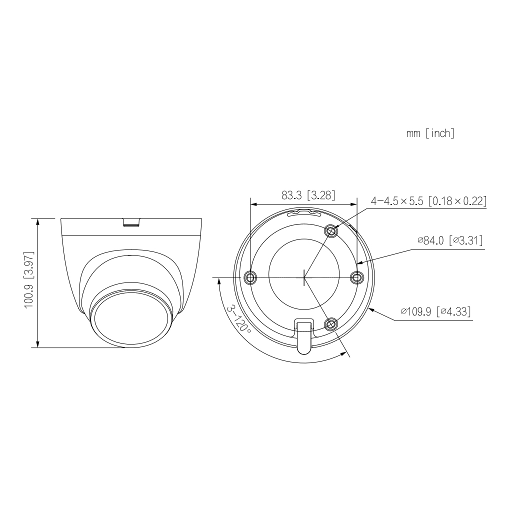 Domo IP H265 2M DN WDR 3DNR Starlight IR30m 2.8mm IP67 PoE SD MIC AI