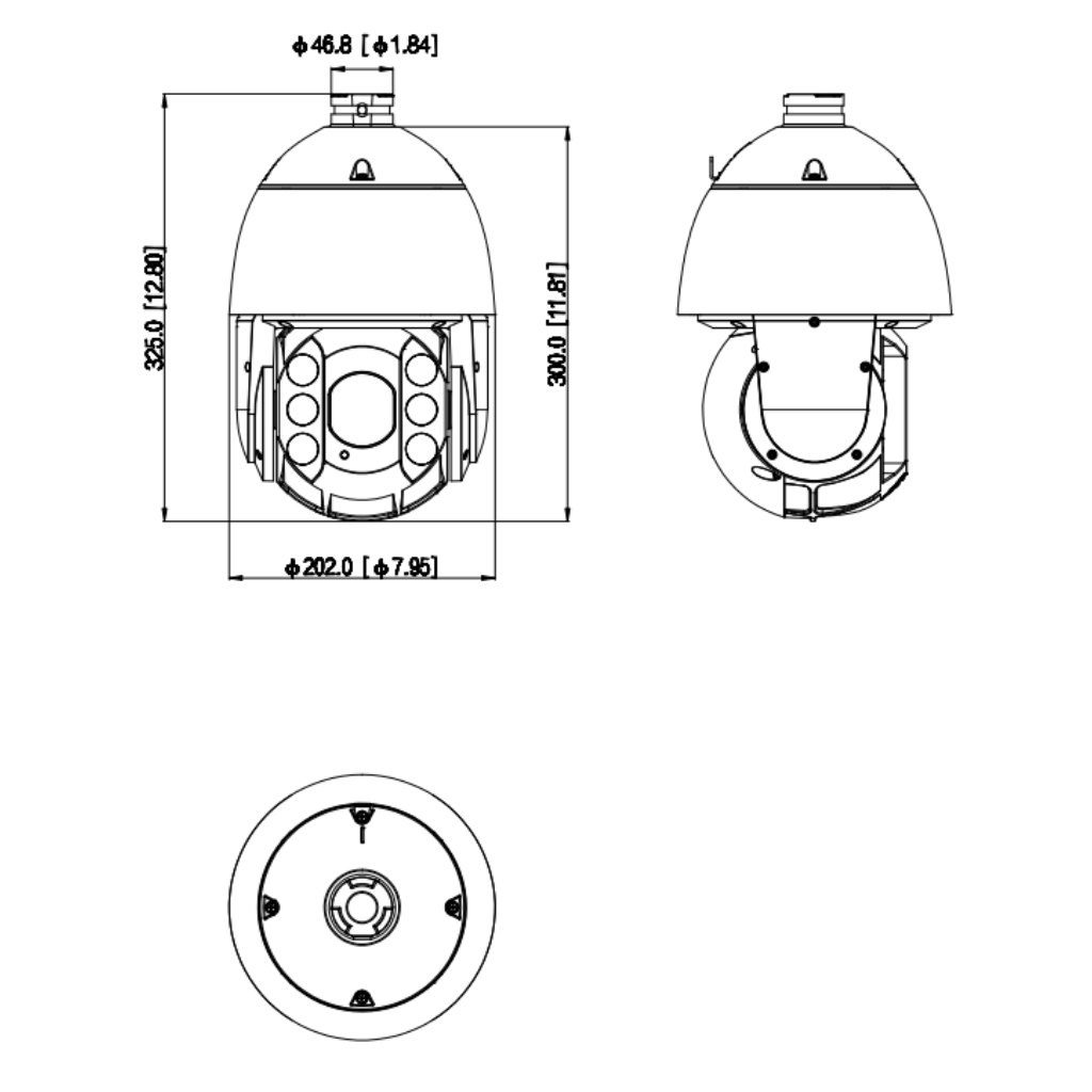 Domo PTZ IP 8M TiOC H265 WDR Starlight Iluminación Dual LED50m/IR150m 25x IP66 PoE+ AUDIO E/S AI