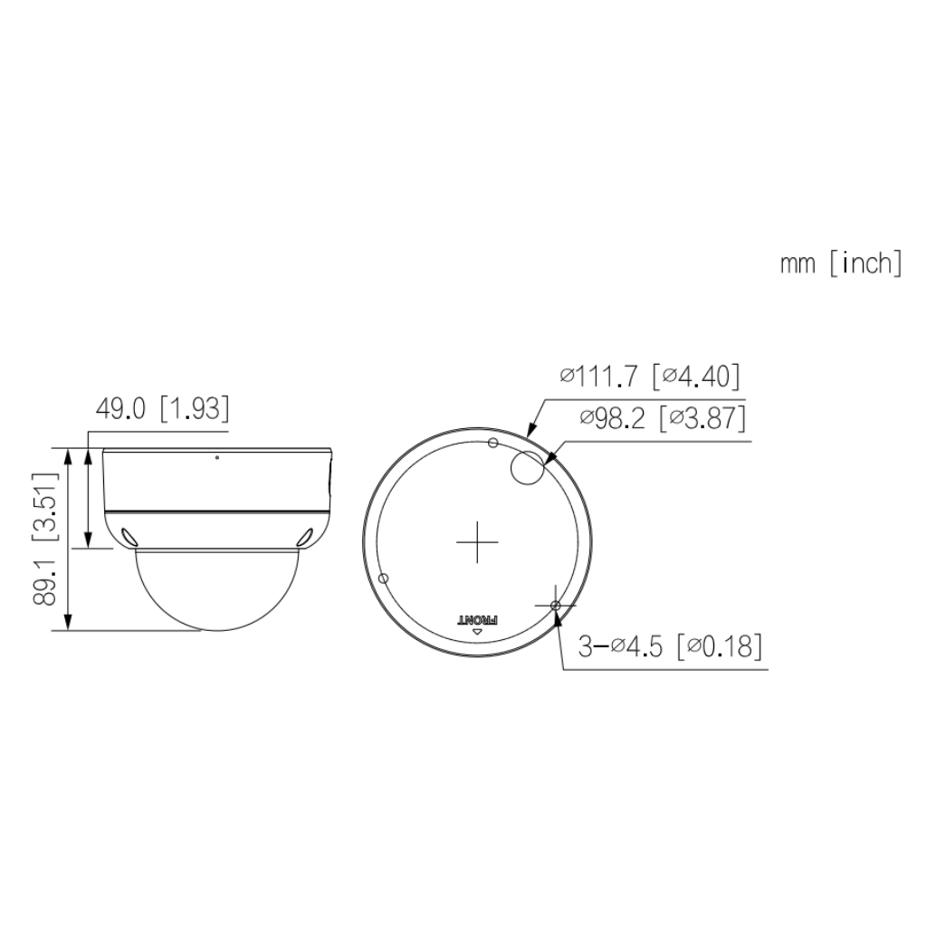 Domo IP H265 2M WDR Starlight IR50m 2.8mm IK10 IP67 PoE MIC AI