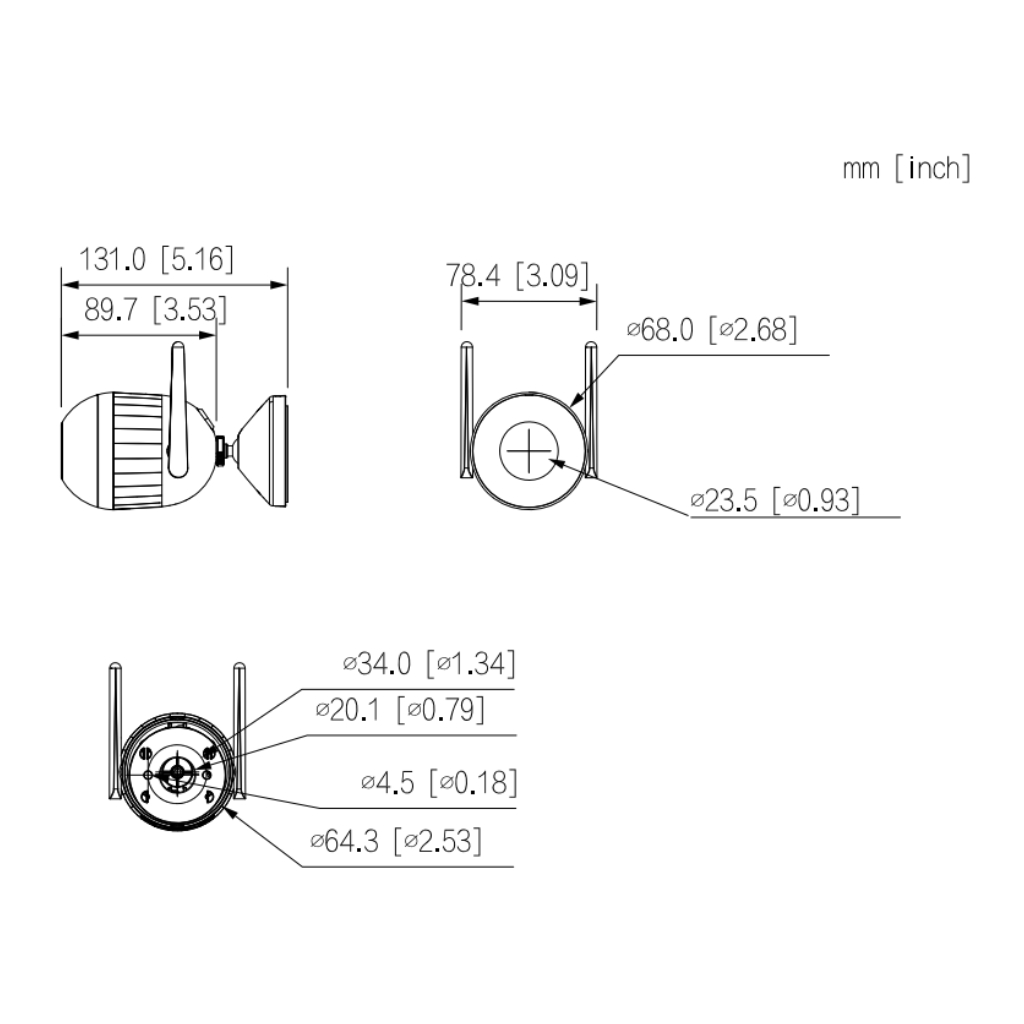 Tubular IP H265 2M FULL COLOR dWDR Iluminación Dual LED30m/IR30m 2.8mm IP67 AUDIO MIC WiFi