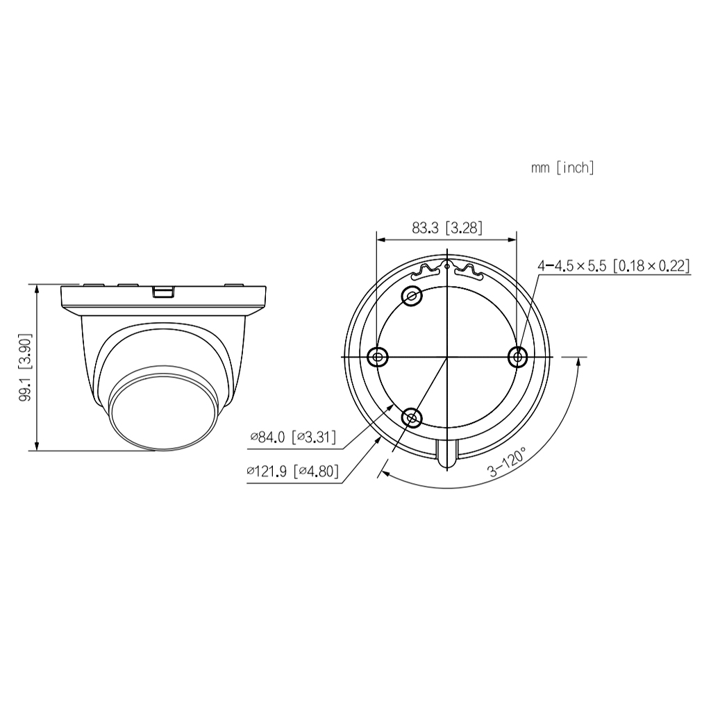 Domo IP H265 5M DN WDR Starlight IR30m 2.8mm IP67 PoE SD MIC AI