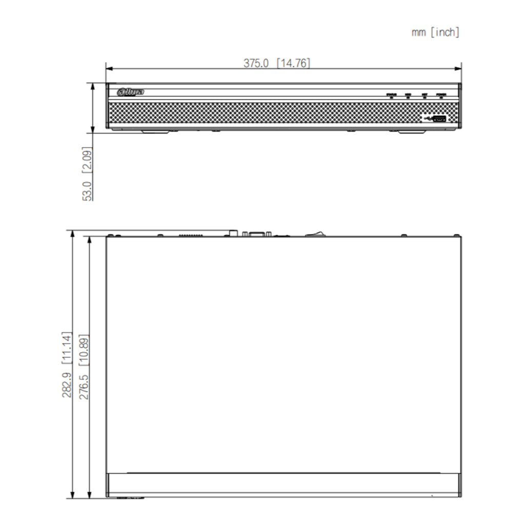 NVR 16ch 160Mbps 4K H265 HDMI 2HDD E/S