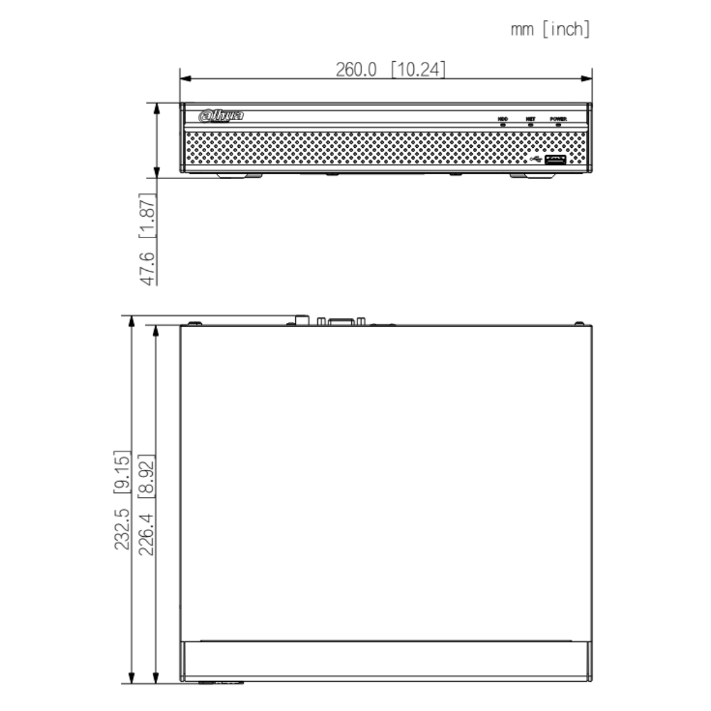 NVR 4ch 80Mbps H265 HDMI 1HDD AI