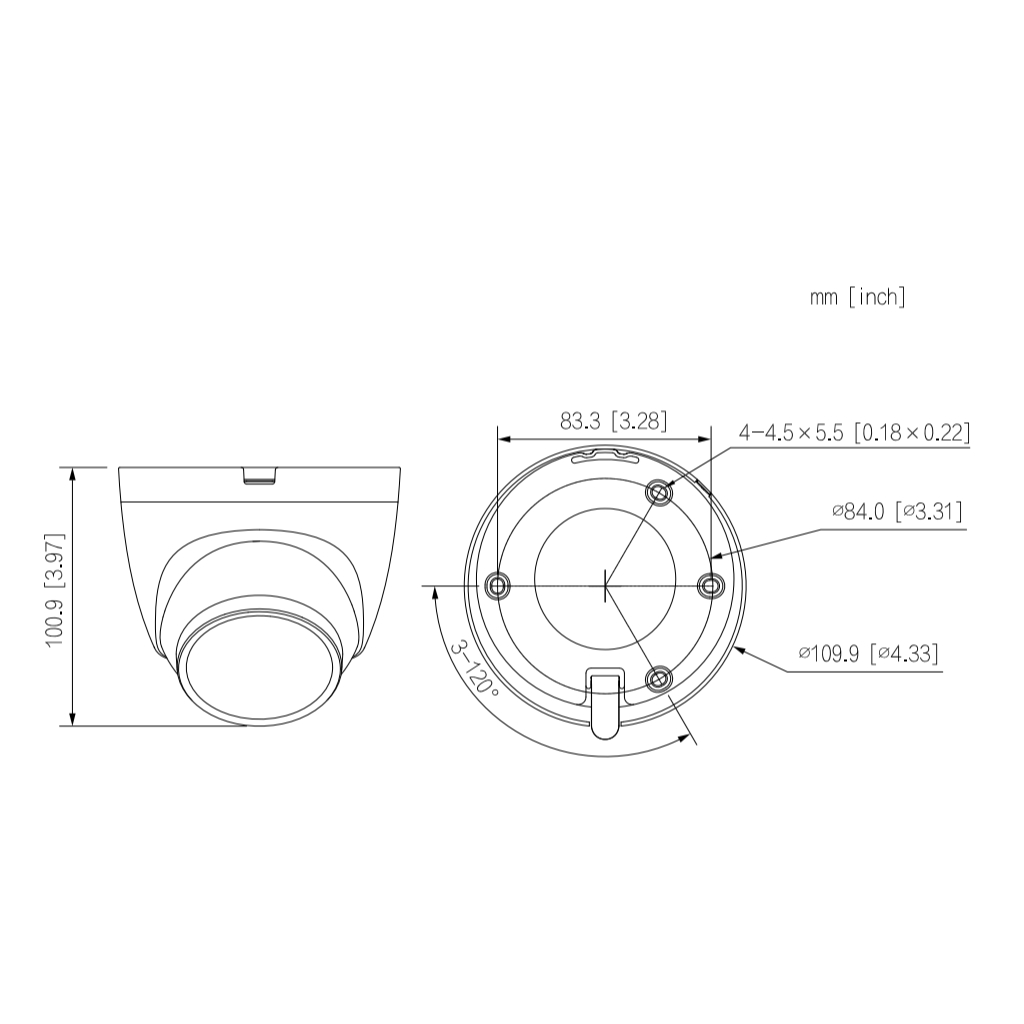 Domo IP H265 2M FULL COLOR WDR LED30m 2.8mm IP67 PoE SD MIC AI