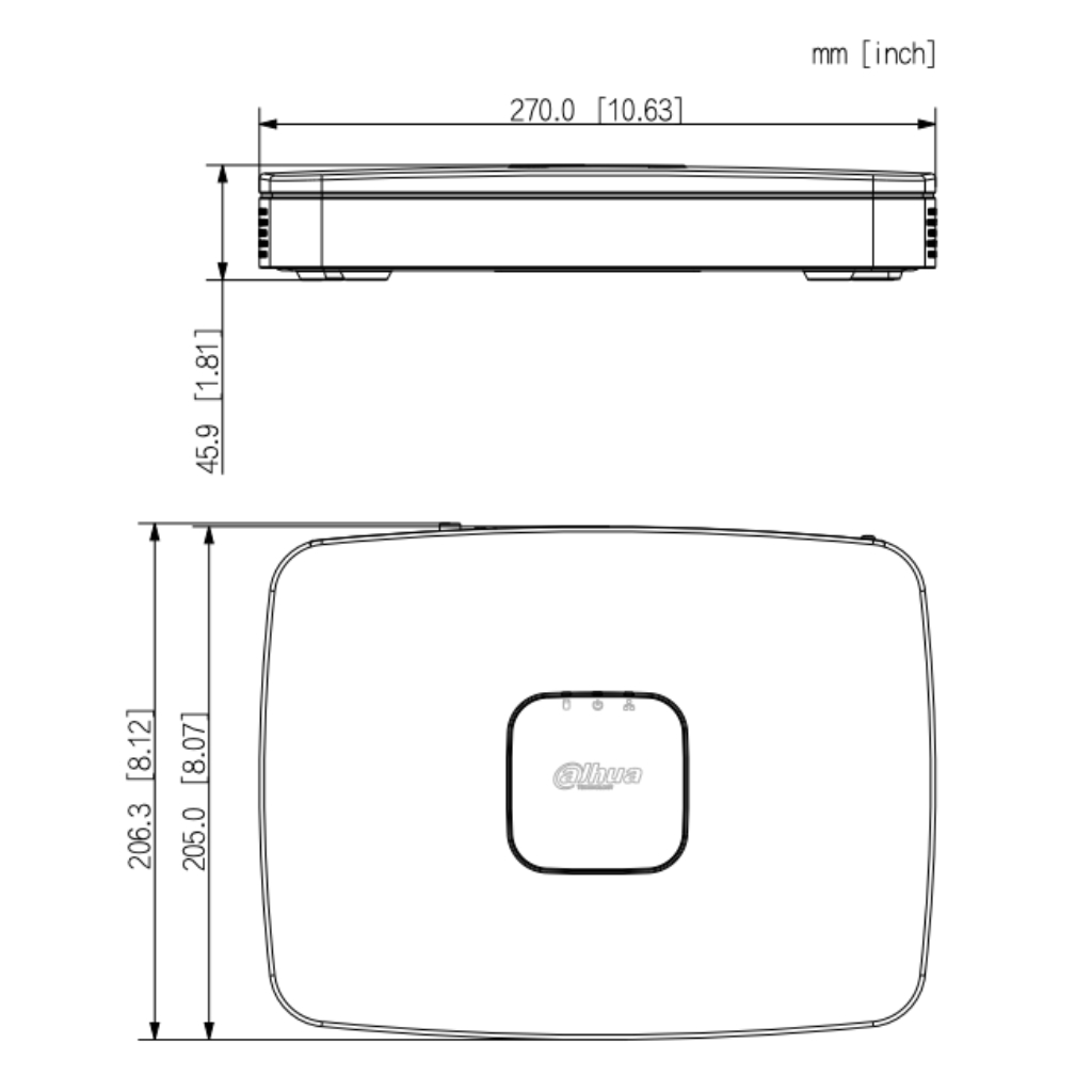 NVR 8ch 144Mbps H265 HDMI 8PoE 1HDD AI