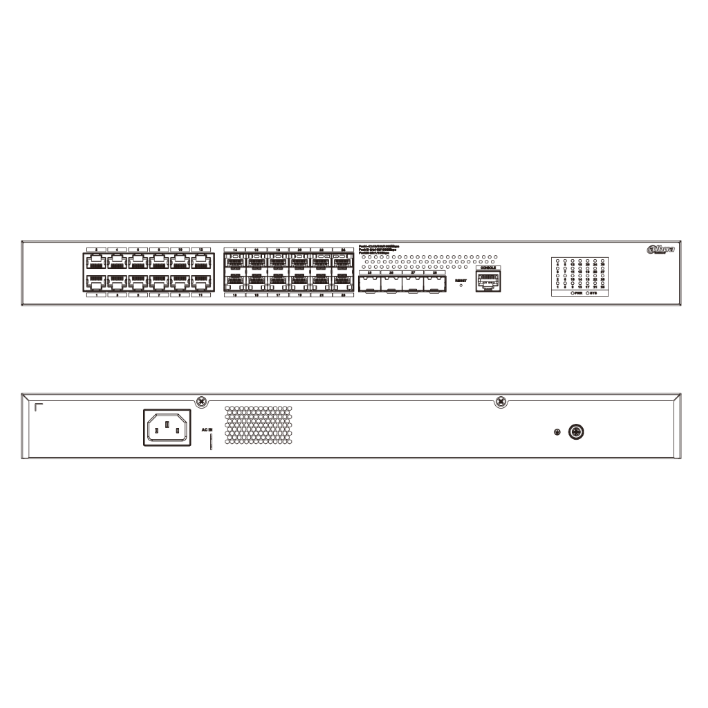 Switch 12 puertos Gigabit + 12 Uplink Gigabit SFP + 4 Uplink SFP+ 10Gbps Manejable en Cloud Layer2