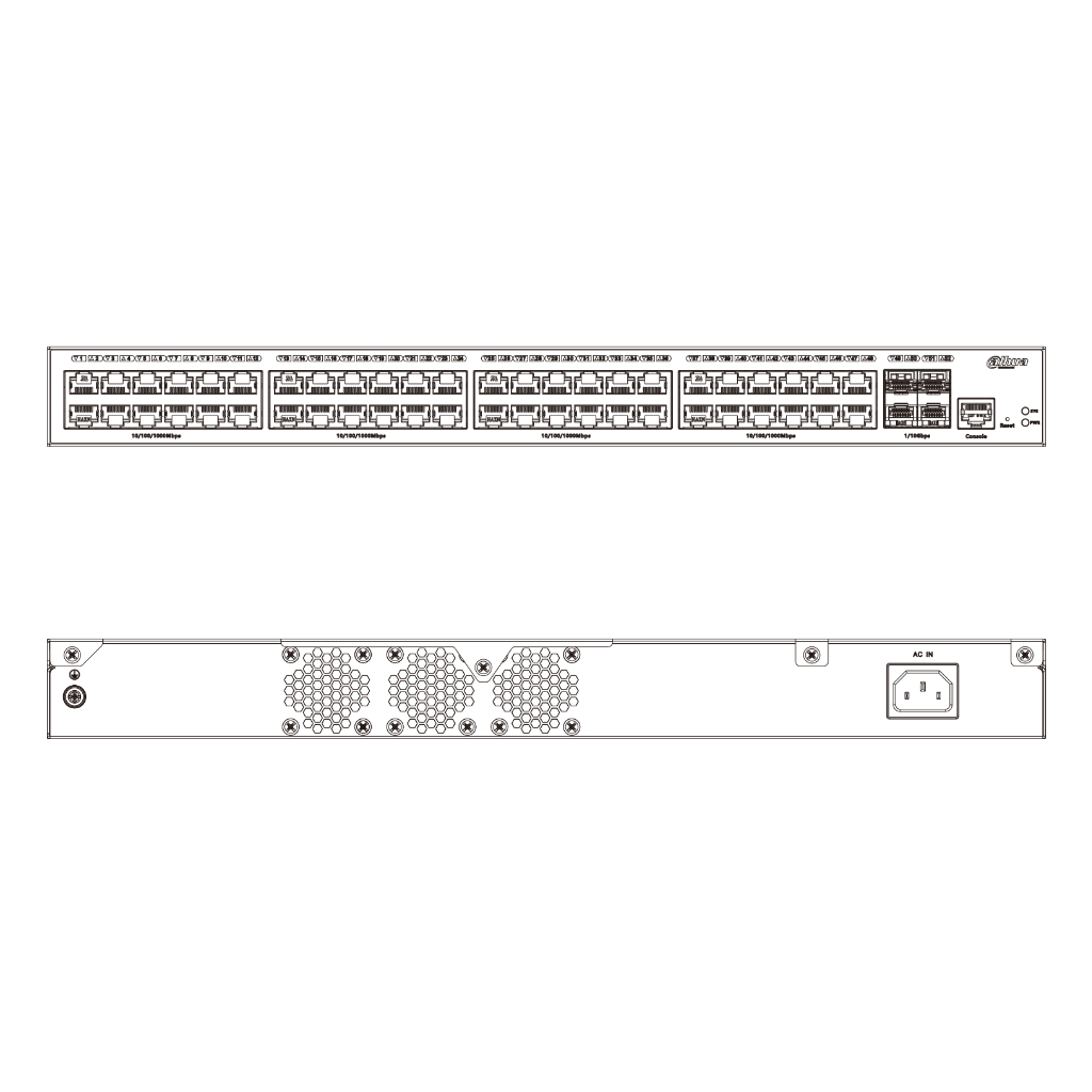 Switch 48 puertos Gigabit + 4 Uplink SFP+ 10Gbps Manejable en Cloud Layer2