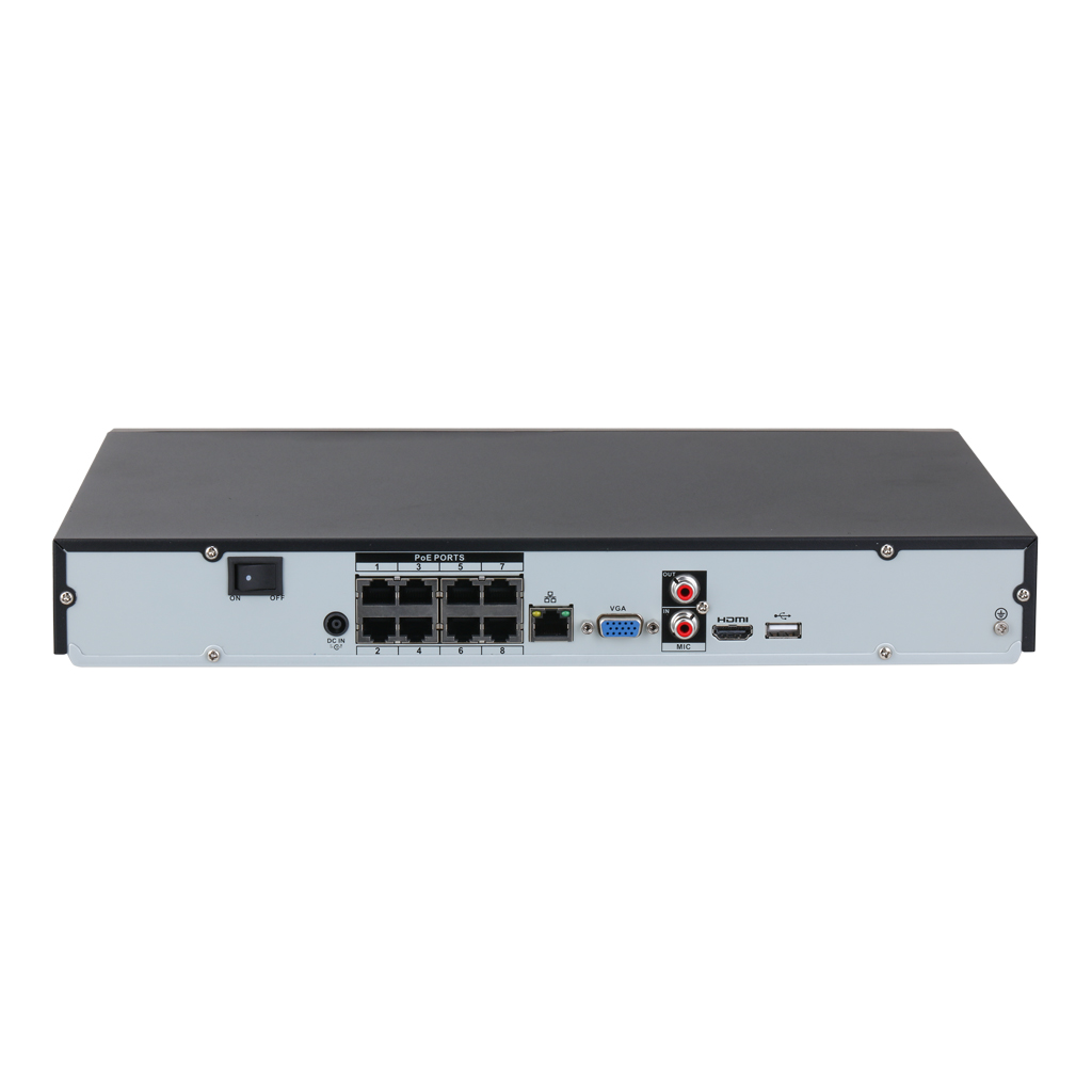 NVR 8ch 144Mbps H265 HDMI 8PoE 2HDD AI