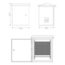Caja alimentación y conexiones de acero galvanizado 600x400x300. Color blanco