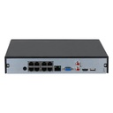 NVR 8ch 144Mbps H265 HDMI 8PoE 1HDD