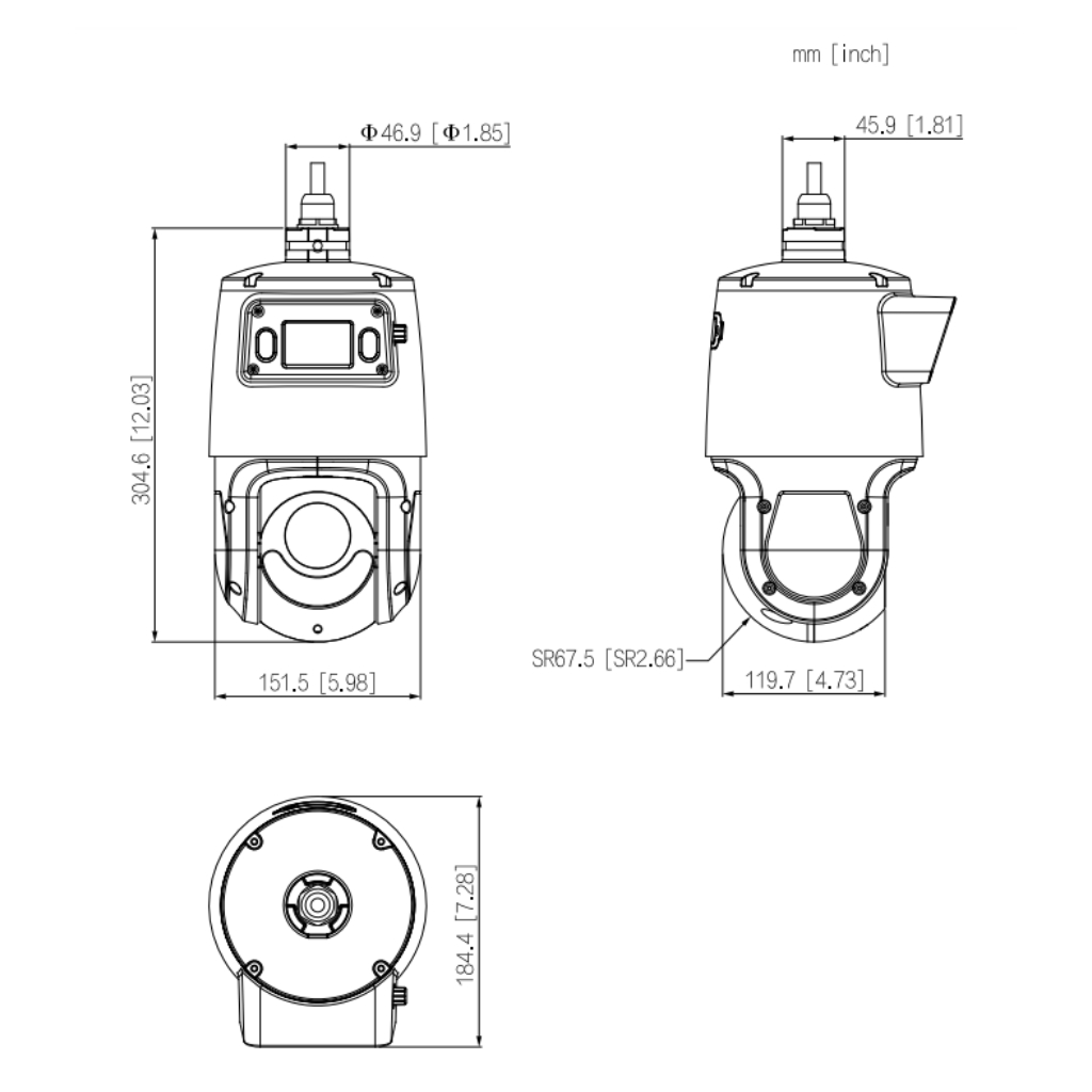 Domo Dual-PTZ IP 4M+4M TiOC WDR Iluminación Dual LED50m/IR100m 25x IP66 PoE+ AUDIO E/S AI