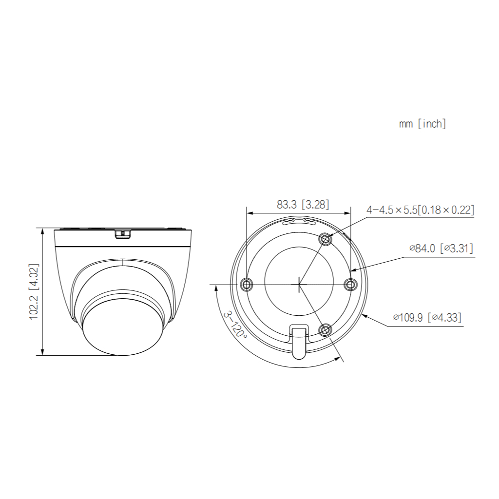 Domo IP H265 4M Iluminación Dual LED30m/IR30m 2.8mm IP67 AUDIO MIC WiFi AI