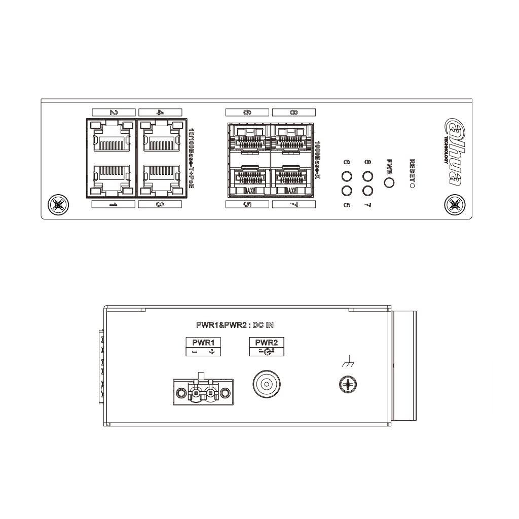 Switch Hardened PoE 4 puertos 10/100 +4SFP Gigabit 60W Manejable Layer2