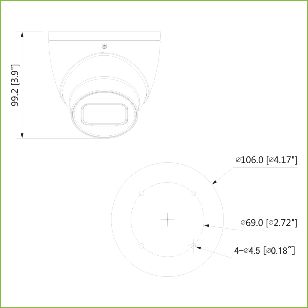 Domo HDCVI 4EN1 2M 1080P DN ICR WDR Starlight IR50m 0Lux 2.8mm IP67 AUDIO MIC