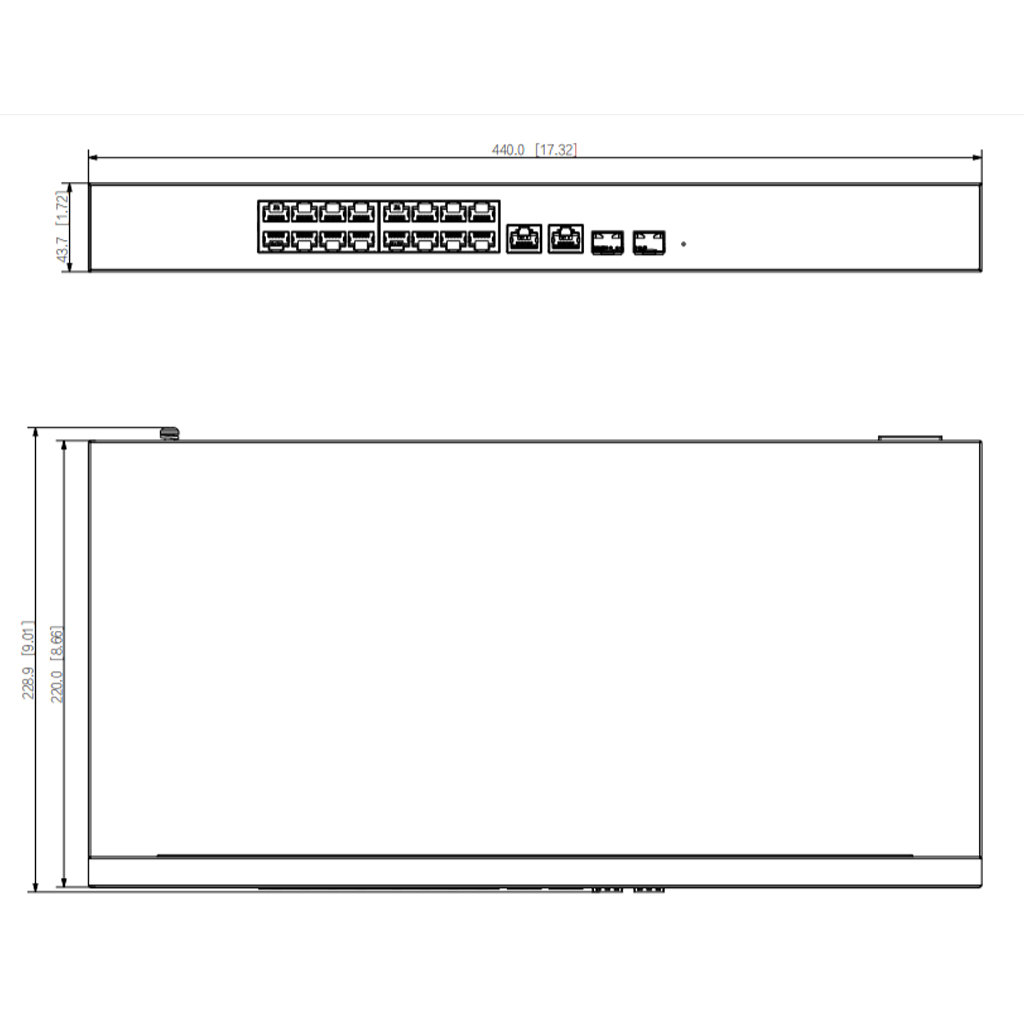 Switch PoE 16 puertos Gigabit + 2 Uplink Gigabit RJ45 + 2SFP Gigabit 135W Manejable en Cloud Layer2