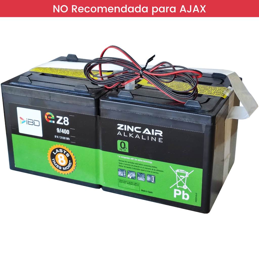 Batería de Zinc-Aire 9V-344Ah-3100Wh