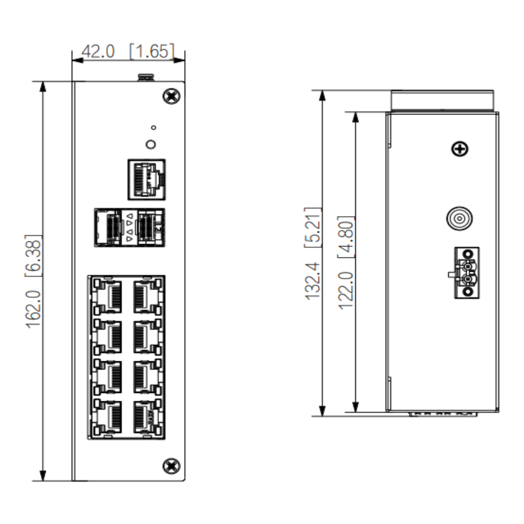 Switch Hardened PoE 8 puertos Gigabit +2SFP Gigabit 110W Manejable Layer2