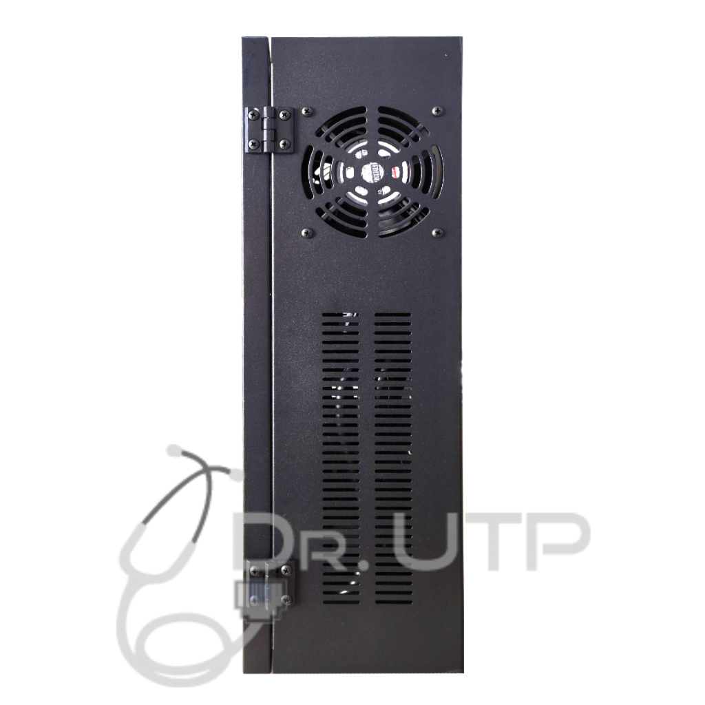 Arcón Vertical para equipos estándar rack de 19" 4U con 2 llaves, ventilador, pasacables y puerta con rejilla