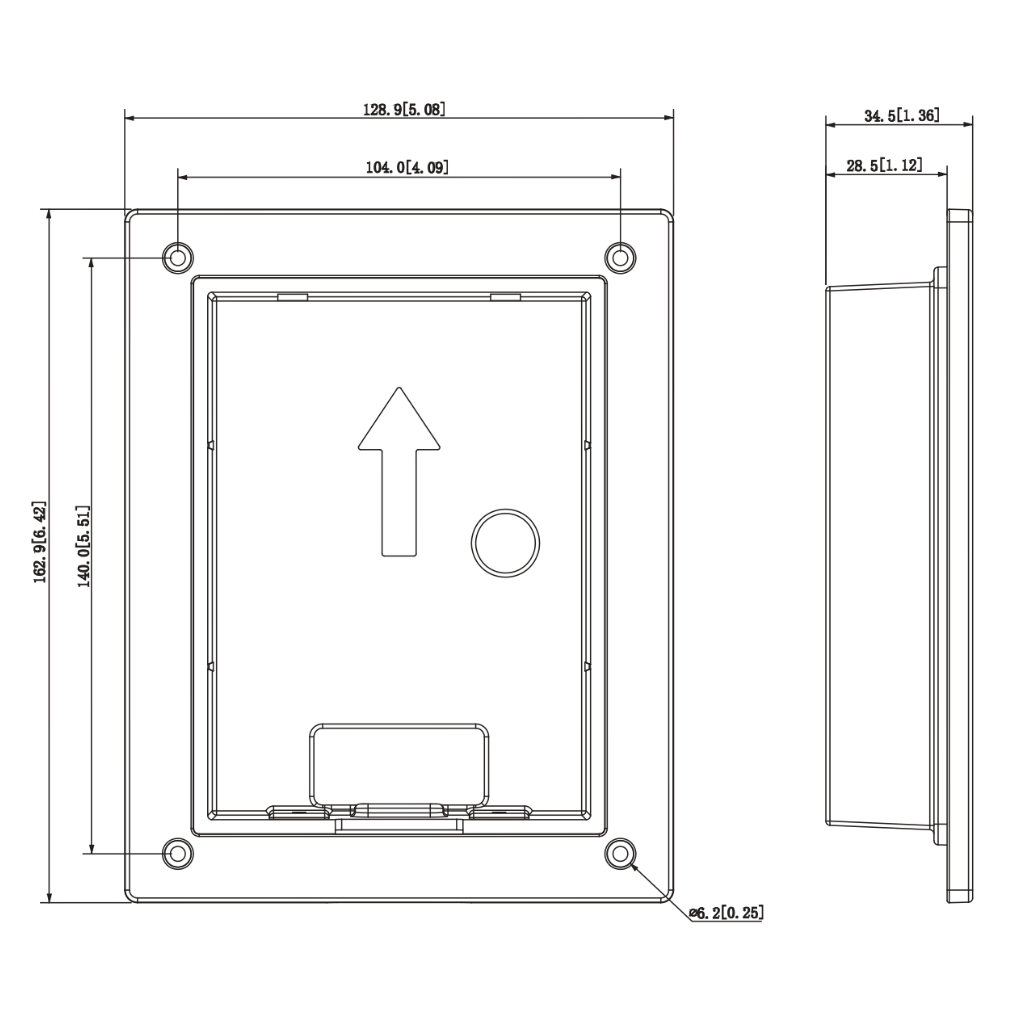 Caja de montaje para insertar para VTO220xF-P