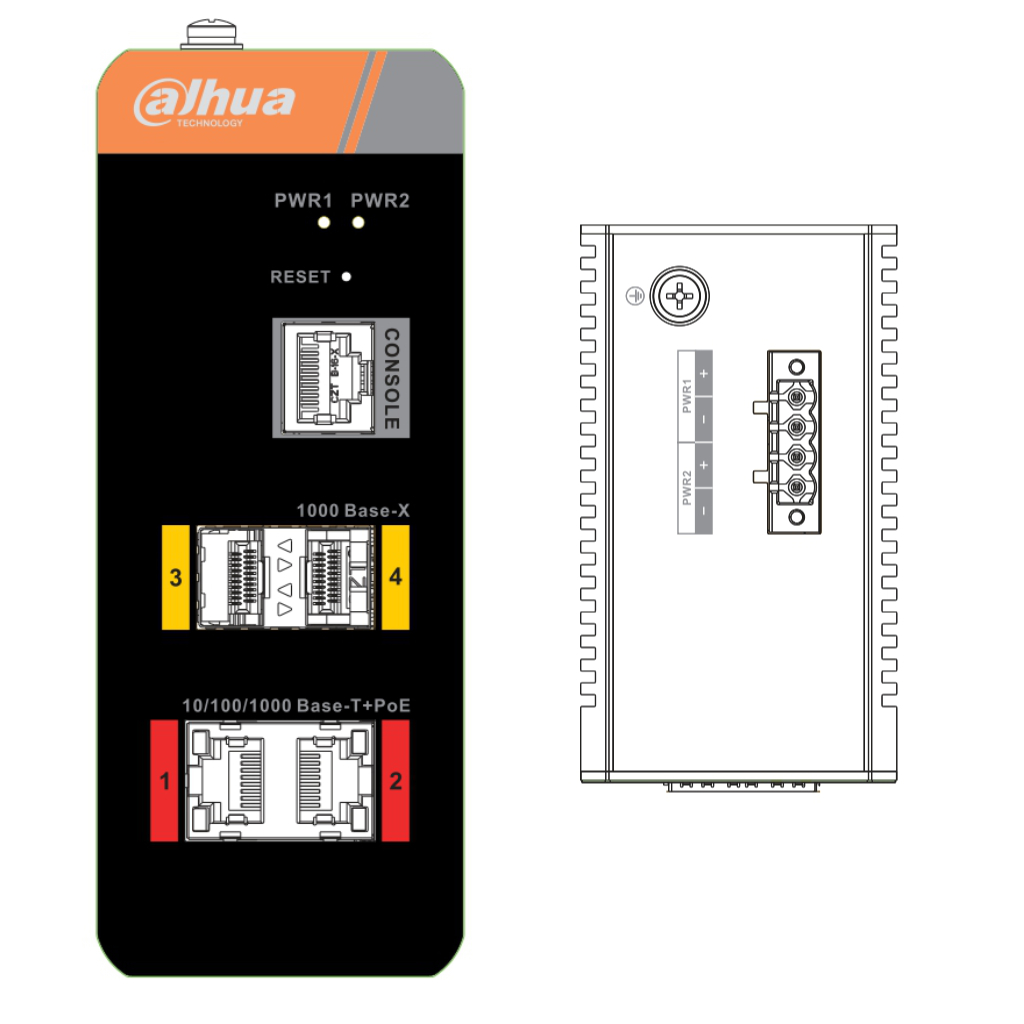 Switch PoE 2.0 Industrial 2 puertos Gigabit + 2SFP Uplink Gigabit 120W Manejable Layer2