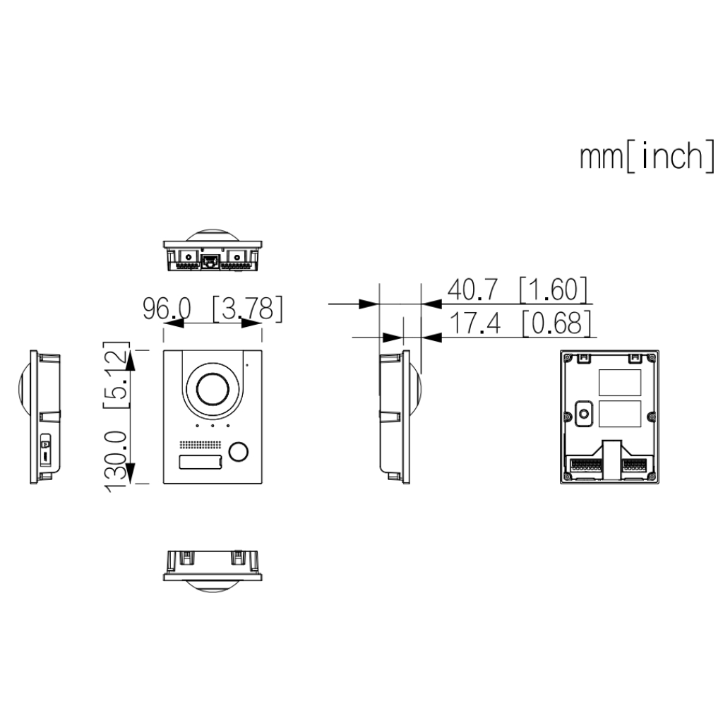 Estación Exterior para Videoportero IP 2-hilos/RJ45 PoE con Cámara 2MP IP65 IK07 168.6º